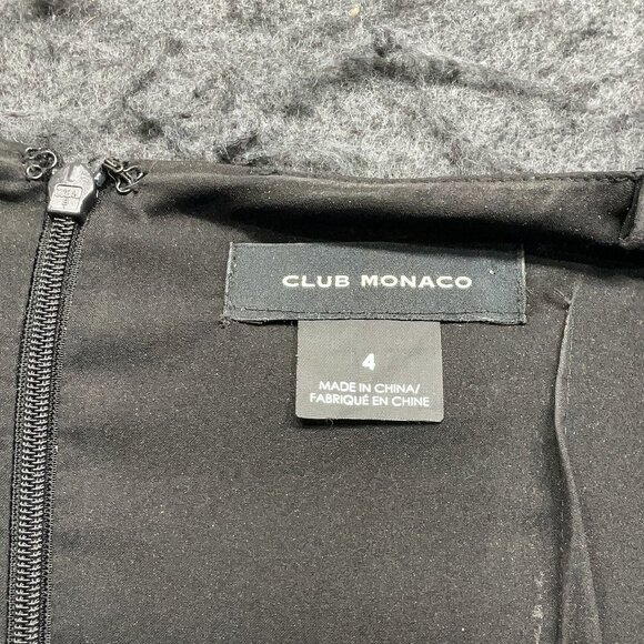 Club Monaco Jacquard Silk-Blend Black/Silver Slip Dress NWOT - Size 4 - Picture 11 of 13